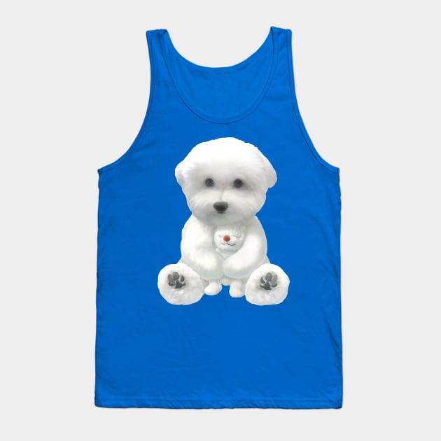 Puppy Hugging His Toy Tank Top by zkozkohi